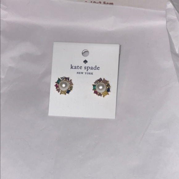 Kate Spade Multicolor Gem and Pearl Earrings - Picture 5 of 8